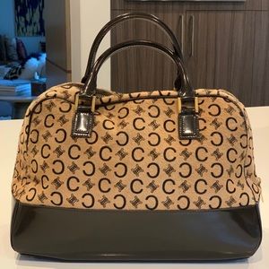 Celine pony hair and leather satchel